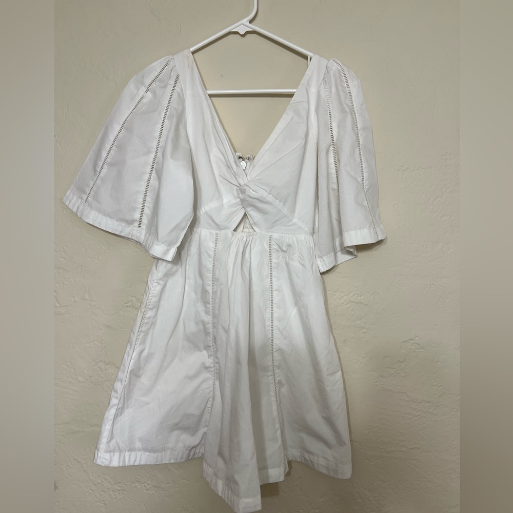 Abercrombie & Fitch Cutout Poplin Mini Dress